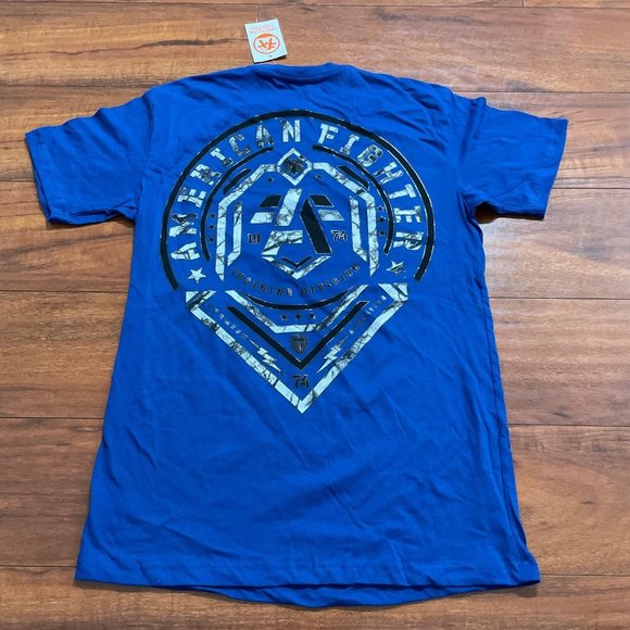 AMERICAN FIGHTER COURTLAND BLUE T-SHIRT SZ SMALL S - Picture 1 of 6